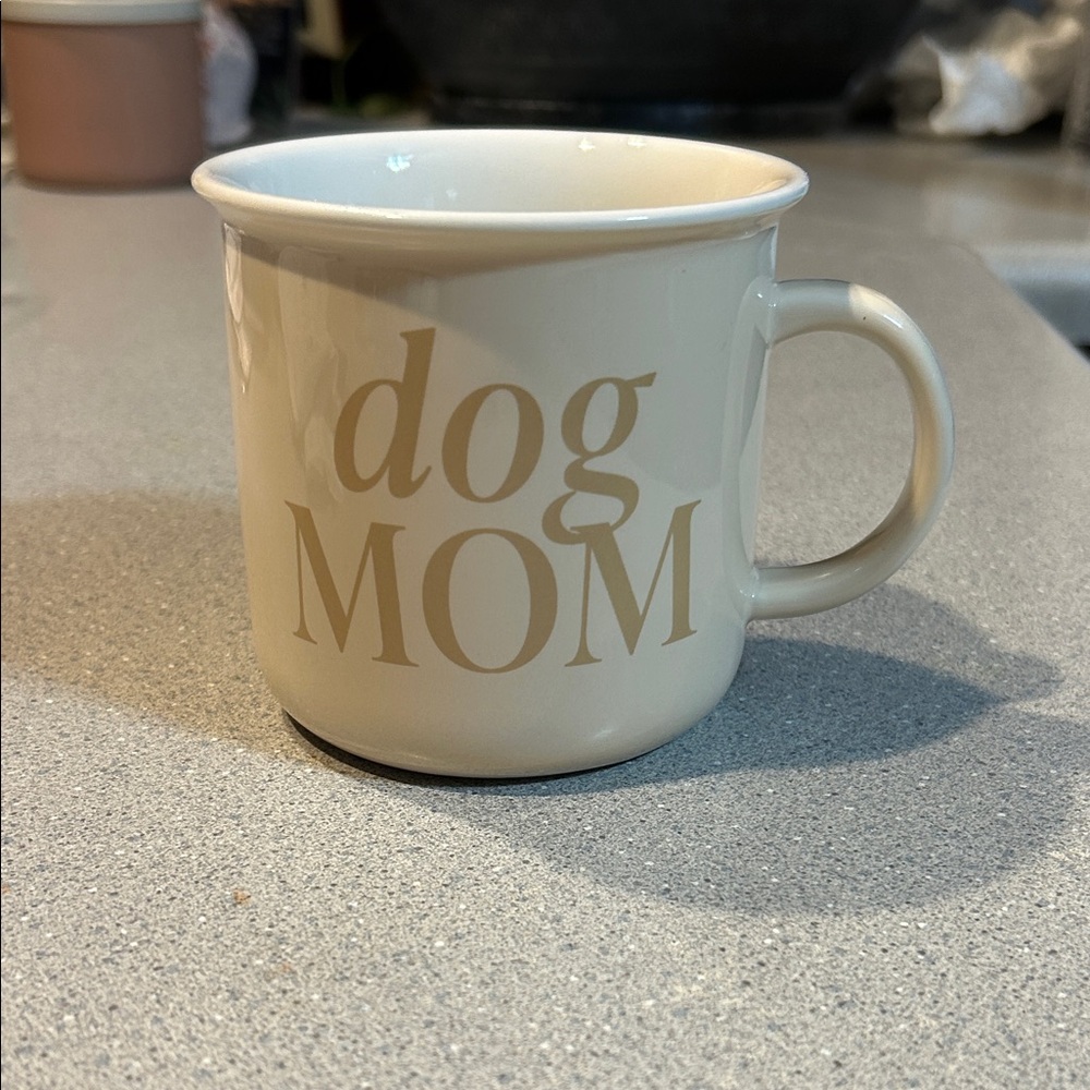 Dog Mom Cream and White Mug by Sweet Water Decor